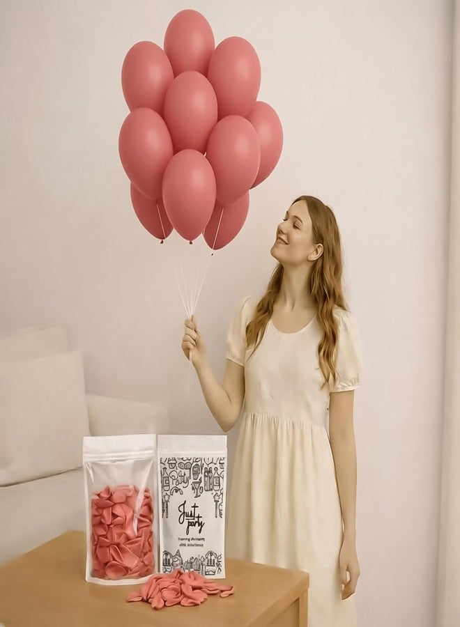 JUST PARTY بالونات جاست بارتي الوردية الباهتة بتصميم ريترو للزينة - عبوة من 25 بالونًا | بالونات لتزيين أعياد الميلاد | بالونات عيد ميلاد للأطفال - Image 2